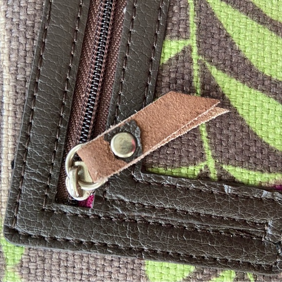 Spartina 449 Large BiFold Natural Linen Wallet Snap Close Floral - Picture 3 of 11